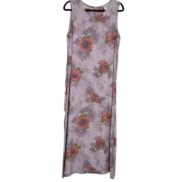 Vintage‎ Purple Floral Maxi Dress - Picture 7 of 7